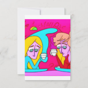 Coffee drinking friend thank you card