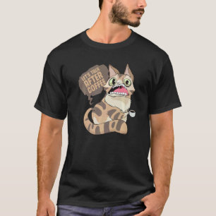 Coffee Drinking Lazy Ignorant Cat T-Shirt