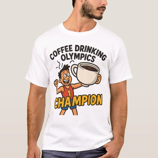 Coffee Drinking Olympics T-Shirt - Caffeine  (Front)