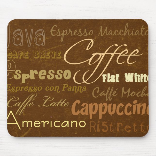 Coffee Drinks Mousepad (Front)