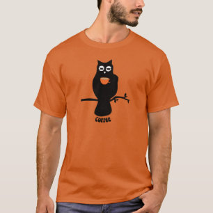 Coffee Droopy Eyed Owl T-Shirt