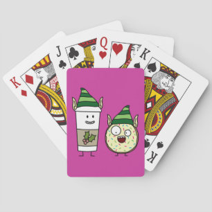 Coffee Elf  and Crazy Doughnut Elf Playing Cards