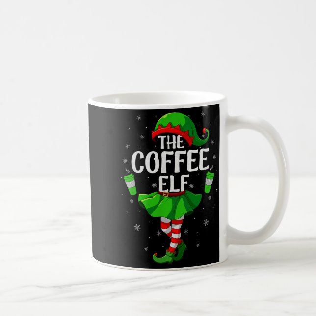 Coffee Elf Christmas Girls Women Elf Squad Xmas Fa Coffee Mug (Right)
