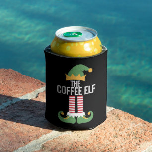 Coffee Elf Family Matching Group Christmas Can Cooler