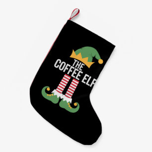 Coffee Elf Family Matching Group Christmas Small Christmas Stocking