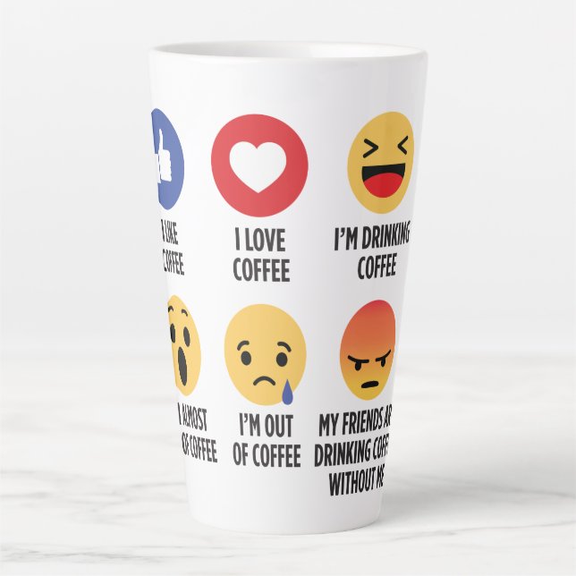 Coffee Emojis Latte Mug (Front)