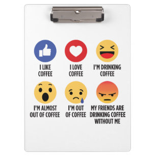 Coffee Emoticons Clipboard