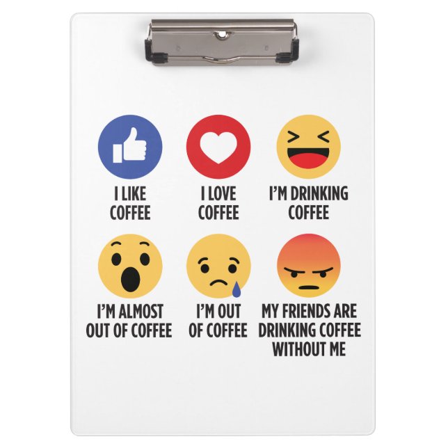 Coffee Emoticons Clipboard (Front)