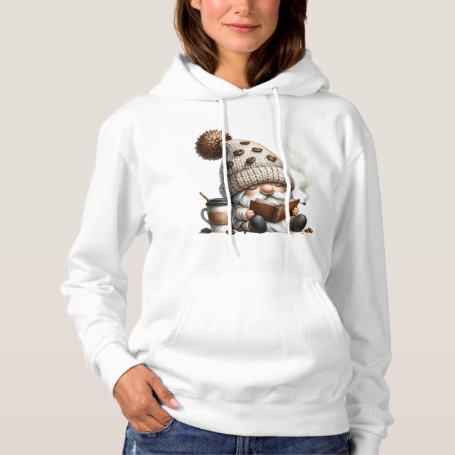 Coffee Enthusiast Gnome - Caffeine with a Smile Hoodie (Front)