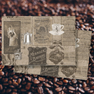 Coffee Ephemera Vintage Advertising  Decoupage Art Tissue Paper