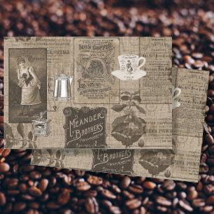 Coffee Ephemera Vintage Advertising Decoupage Art Tissue Paper