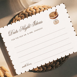 Coffee Espresso Date Night Ideas Bridal Shower Enclosure Card