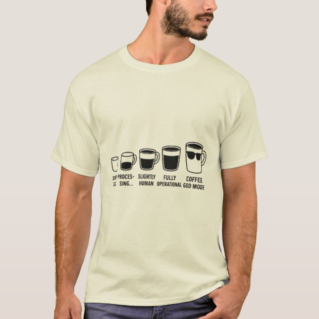 Coffee Evolution – Funny Morning Mood Chart T-Shirt (Front)