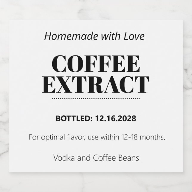Coffee Extract Modern Label Sticker ZEX_001f (Single Label)