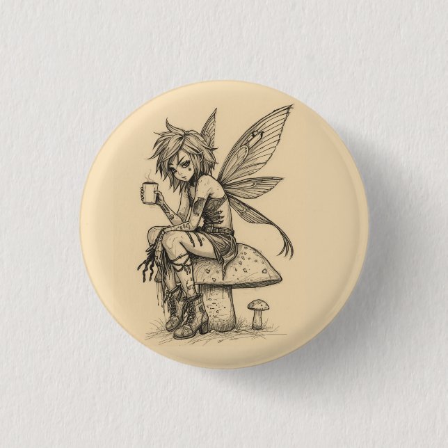 Coffee Fairy 3 Cm Round Badge (Front)