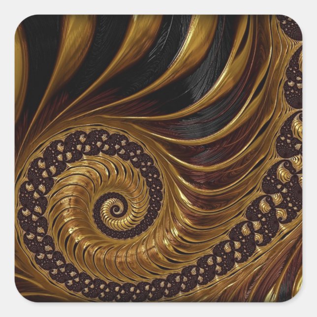 coffee feathers fractal stickers (Front)