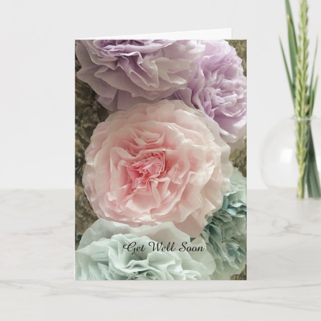 Coffee Filter Flowers Get Well Soon Card (Front)
