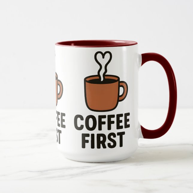 Coffee First Ceramic Mug (Right)