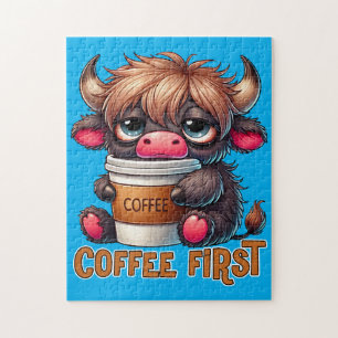 Coffee First Coffee Lover Gifts Jigsaw Puzzle