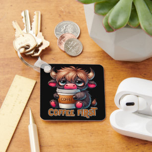 Coffee First Coffee Lover Gifts Key Ring