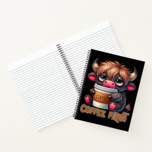 Coffee First Coffee Lover Gifts  Notebook