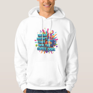 Coffee First Morning Sticker Hoodie