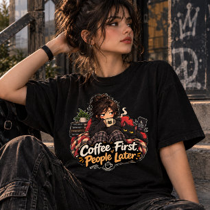 Coffee First People Later Funny Introvert T-Shirt