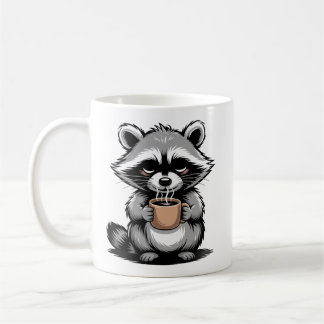 Coffee First, Talk Later Funny Racoon Mug