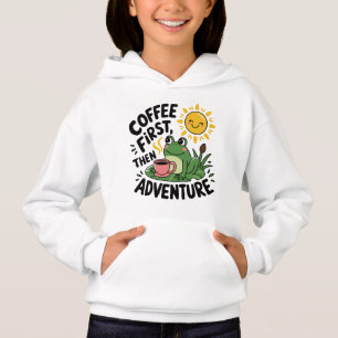 Coffee First Then Adventure – Cute Quirky Fun Frog