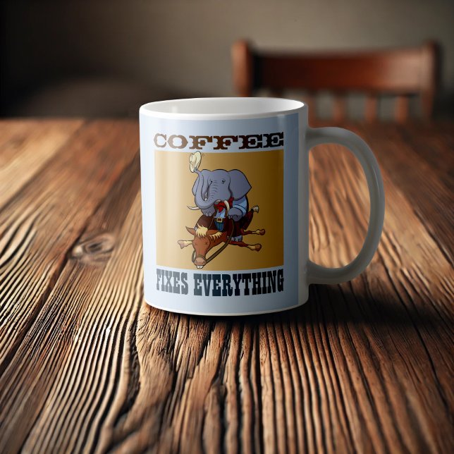 Coffee Fixes Everything Elephant Squashed Horse Mug (Creator Uploaded)