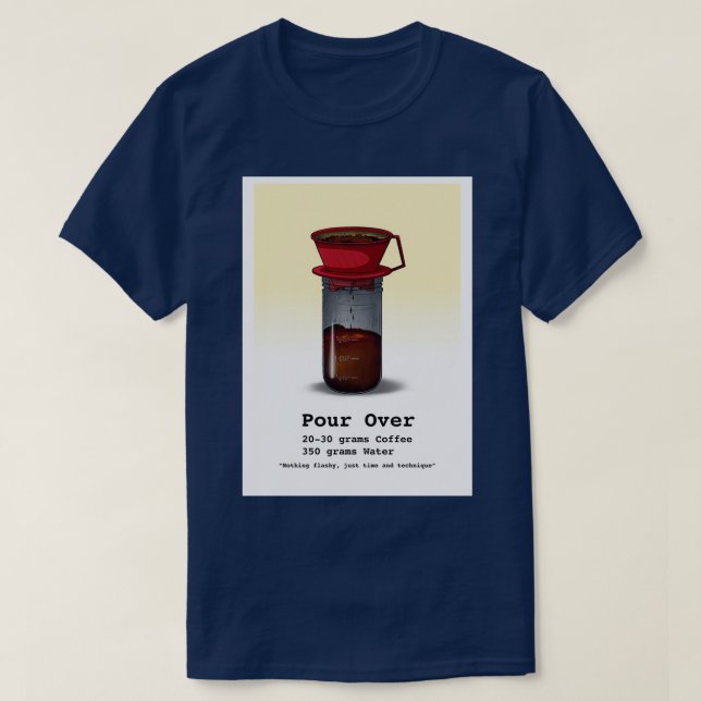 Coffee Flashcards Pour Over Yellow T-Shirt (Design Front)