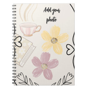 Coffee & Flowers Spiral Notebook for Book Lovers