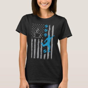 coffee football- Vintage USA American Flag for foo T-Shirt