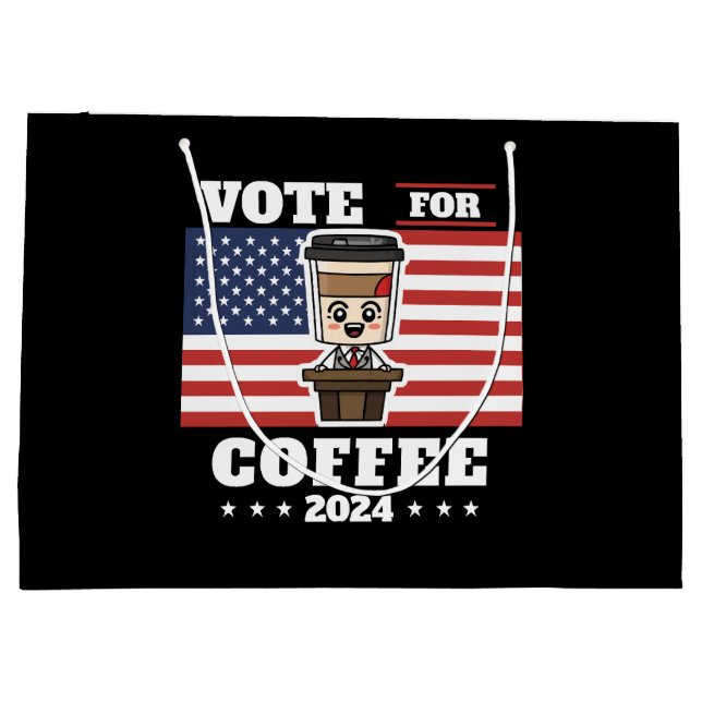 Coffee for president, vote for coffee large gift bag (Back)