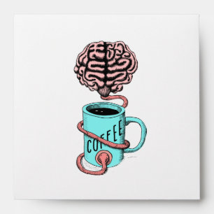 Coffee for the brain. Funny coffee illustration Envelopes