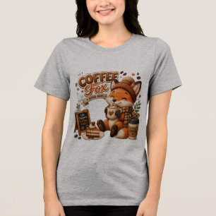 Coffee Fox Cute Kawaii Fox Coffee Lover Mug & T- Tri-Blend Shirt