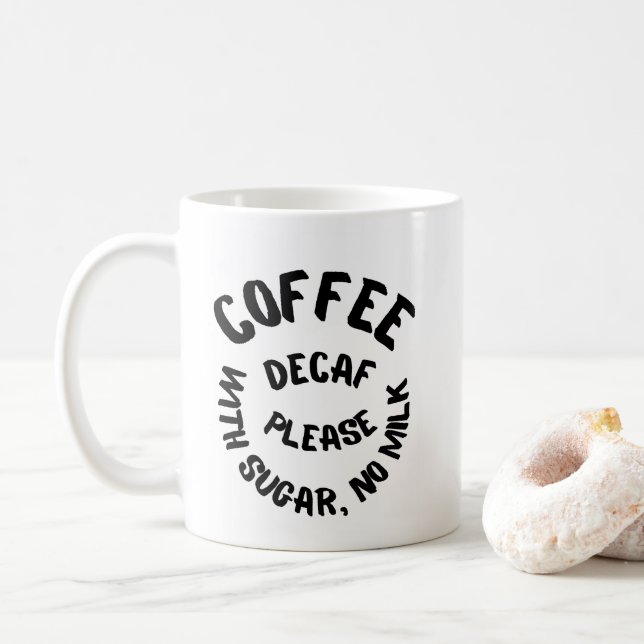 Coffee-free with sugar, without milk coffee mug (With Donut)