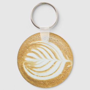 Coffee Froth Leaf Key Ring