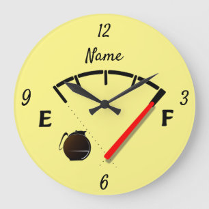 Coffee Fuel Gauge Full Thunder_Cove Large Clock
