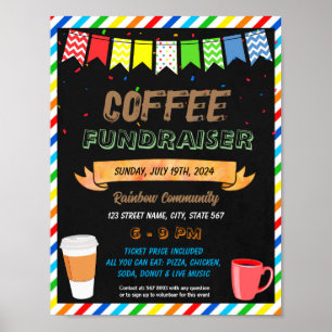 Coffee Fundraiser event template Poster