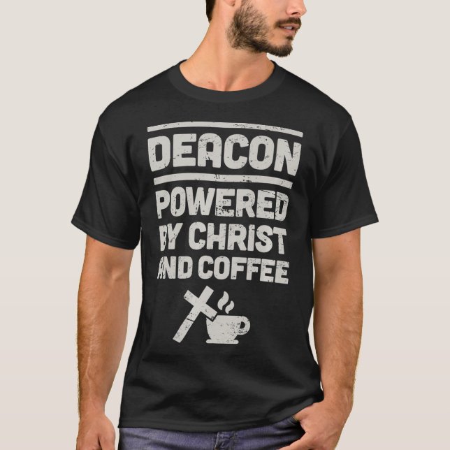 Coffee  Funny Christian Church Deacon Premium T-Shirt (Front)