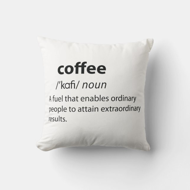 Coffee Funny Dictionary Definition Cushion (Front)