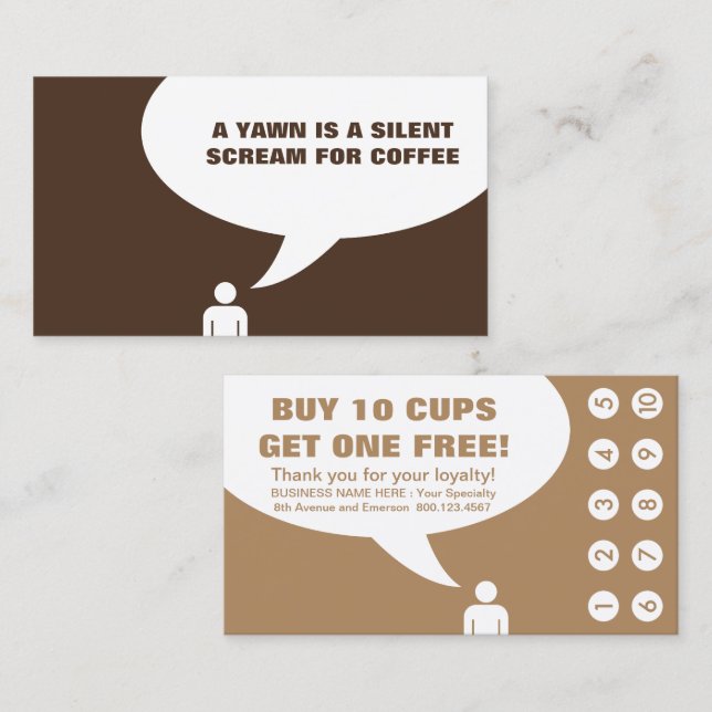 coffee funny quote coffee punch card (Front/Back)