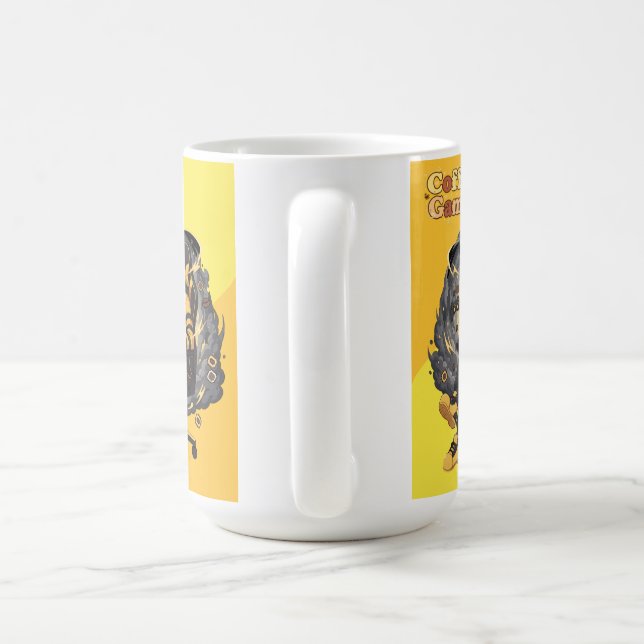 Coffee Gamer Anime Boy Yellow Aesthetic Art Coffee Mug (Handle)