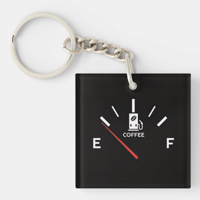 Coffee Gauge – Square Acrylic Keychain  (Front)