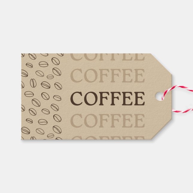 Coffee Gift Tag – Retro Coffee Beans (Front (Horizontal))