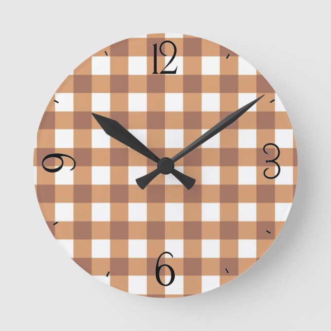 Coffee Gingham Clock (Front)