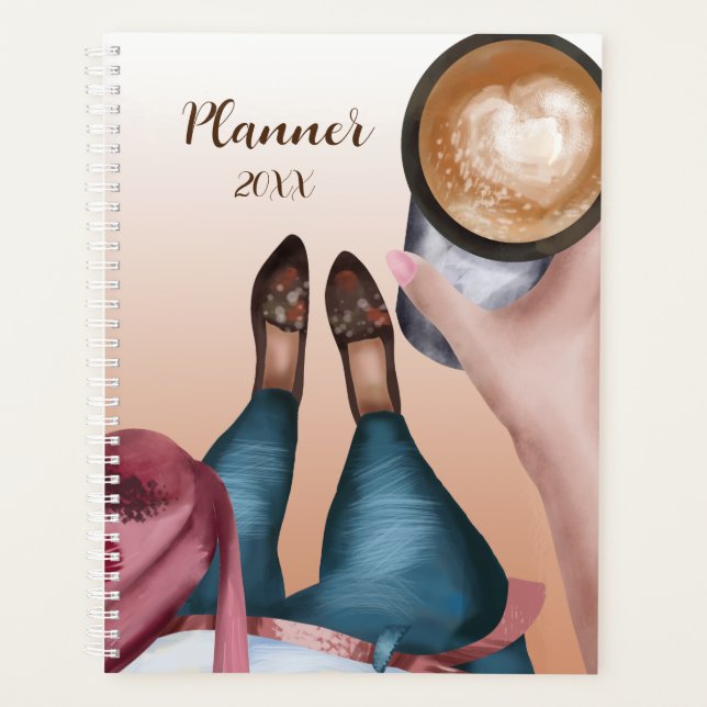 Coffee Girl Watercolor Planner (Front)