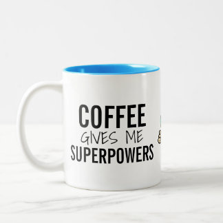 Coffee Gives Me Superpowers - Kloey Two-Tone Coffee Mug