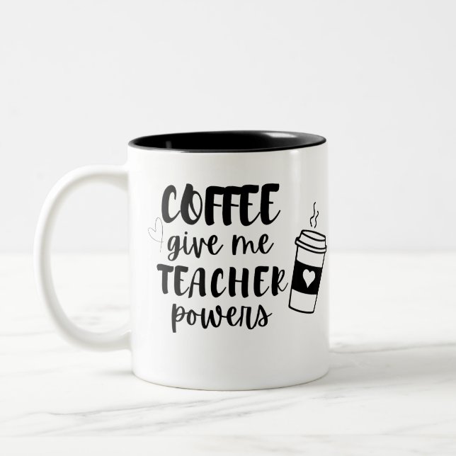 Coffee Gives Me Teacher Powers Appreciation Mug (Left)